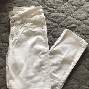 High Waisted White Skinny Jeans